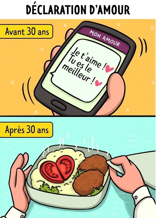 13 BD qui montrent comment on voit l'amour avant et après 30 ans ! Quotes   